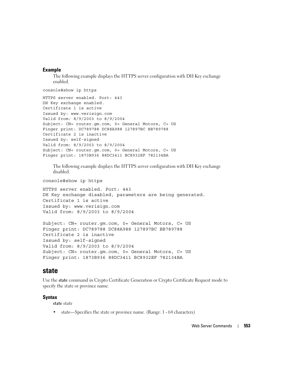 State | Dell PowerEdge M605 User Manual | Page 555 / 808