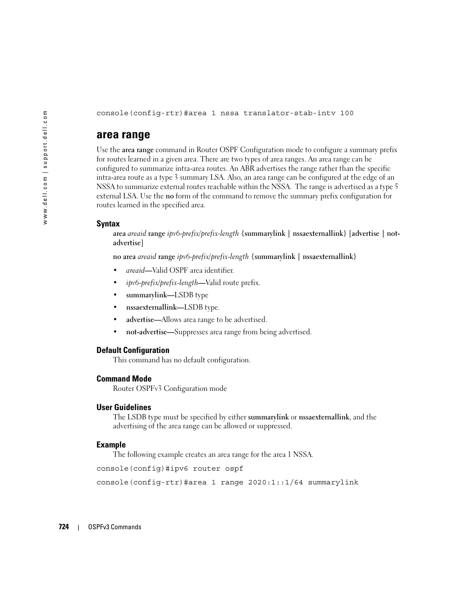 Area range | Dell PowerEdge M605 User Manual | Page 718 / 808