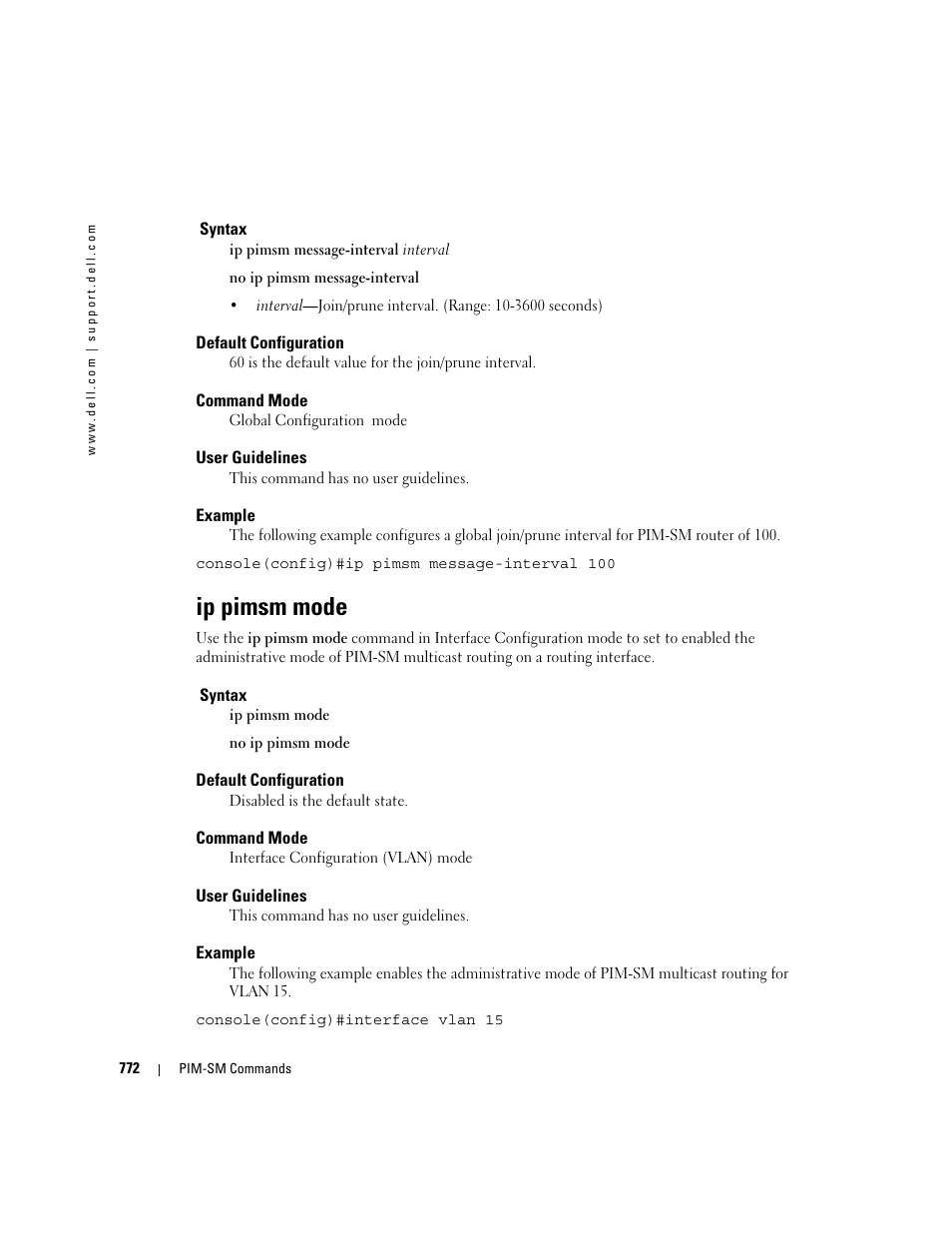 Ip pimsm mode | Dell PowerEdge M605 User Manual | Page 764 / 808