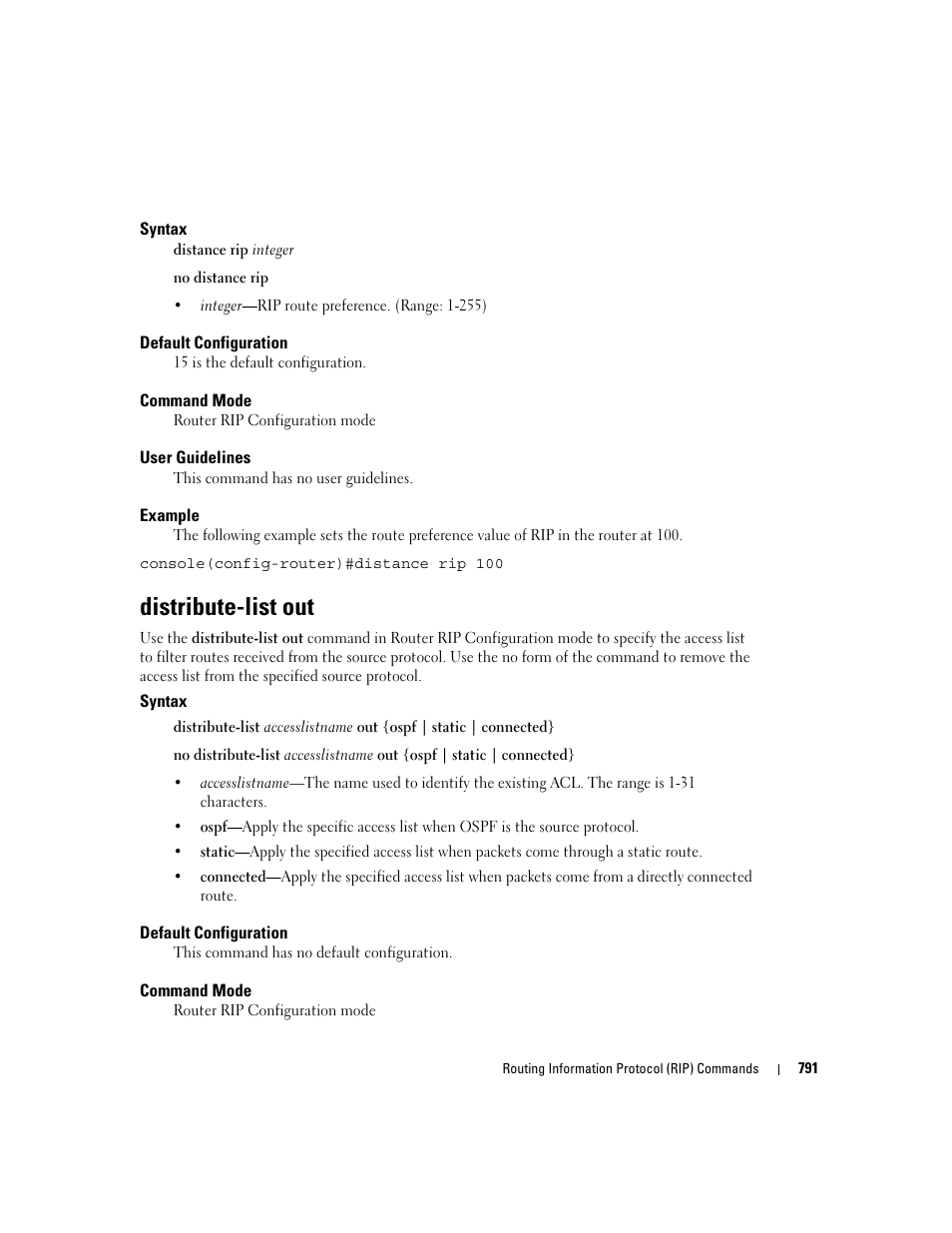 Distribute-list out | Dell PowerEdge M605 User Manual | Page 783 / 808
