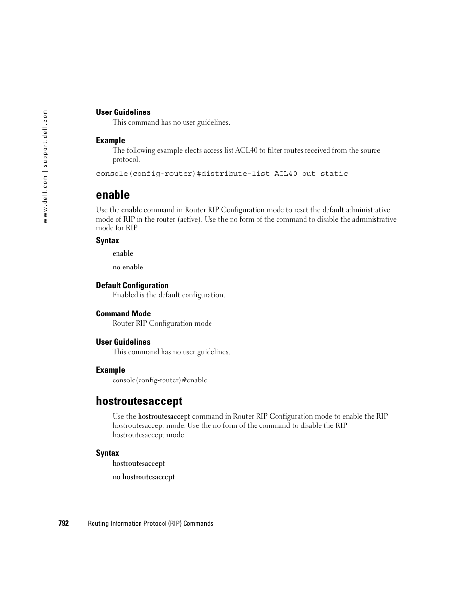 Enable, Hostroutesaccept | Dell PowerEdge M605 User Manual | Page 784 / 808