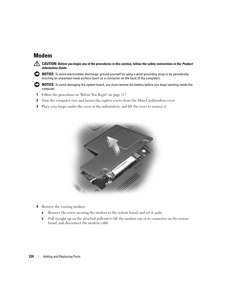 Modem | Dell XPS M1710 (MXG061, Early 2006) User Manual | Page 124 / 190