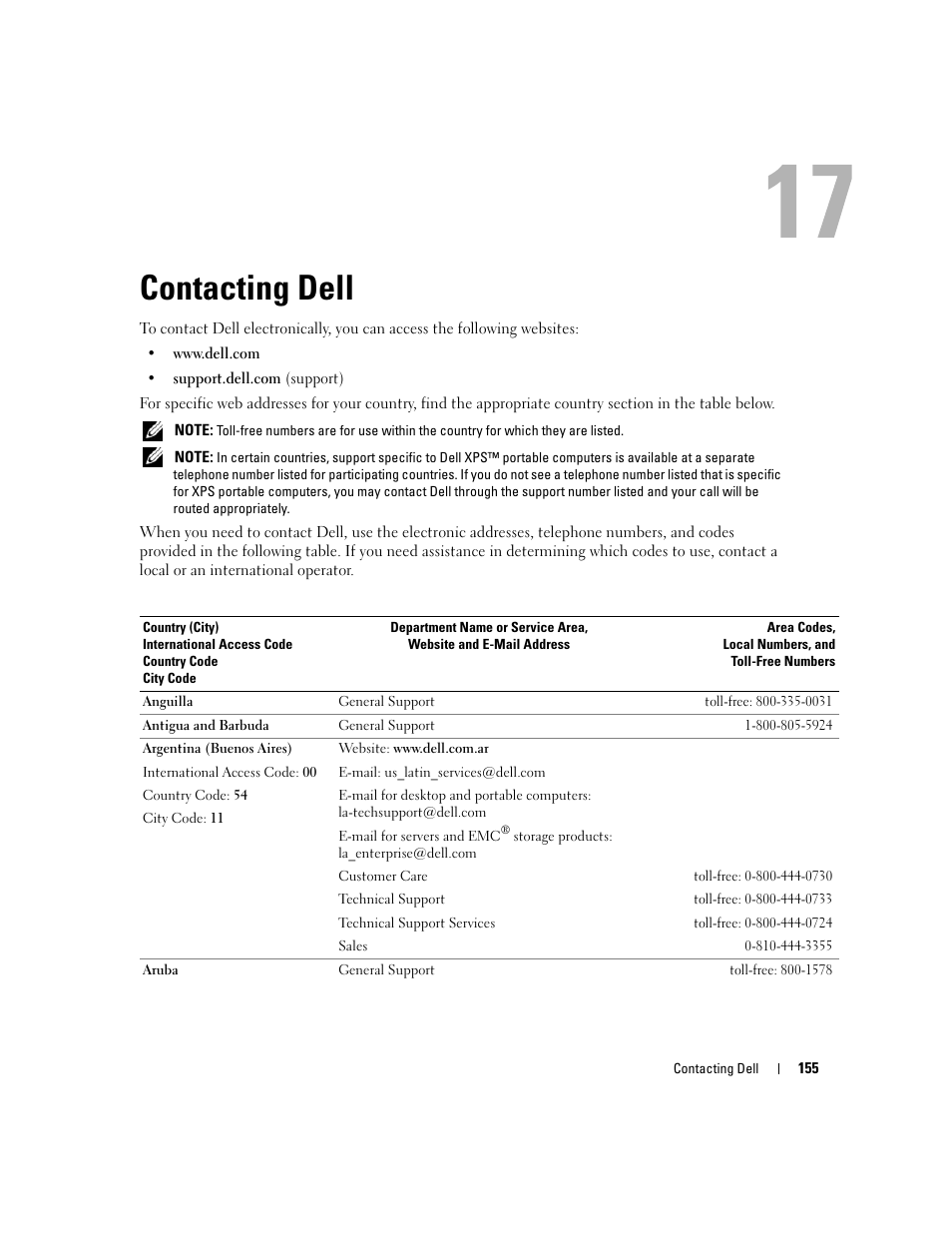 Contacting dell, Ently failed. contact dell. see "contacting, See "contacting dell | Oblem, contact dell (see "contacting dell" on | Dell XPS M1710 (MXG061, Early 2006) User Manual | Page 155 / 190