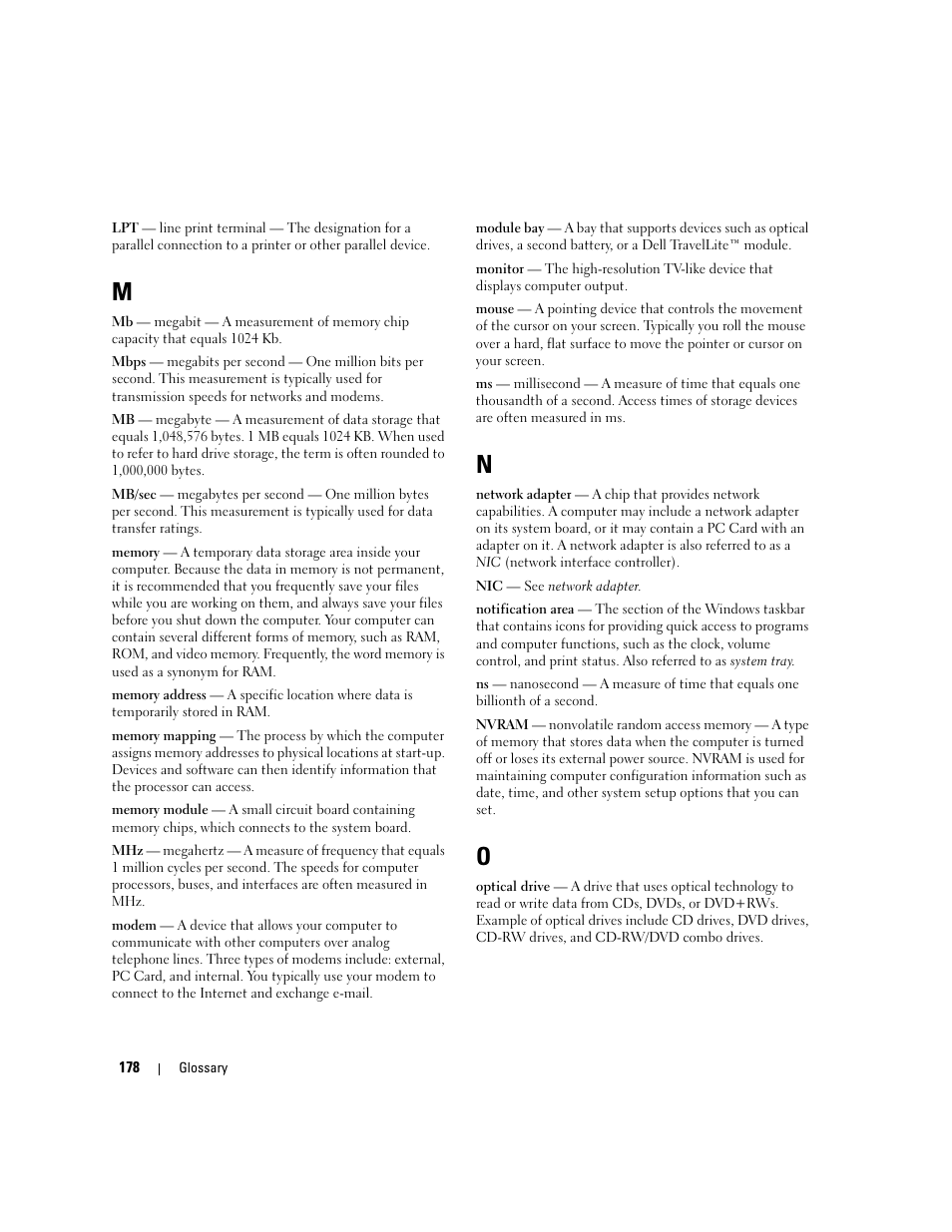 Dell XPS M1710 (MXG061, Early 2006) User Manual | Page 178 / 190
