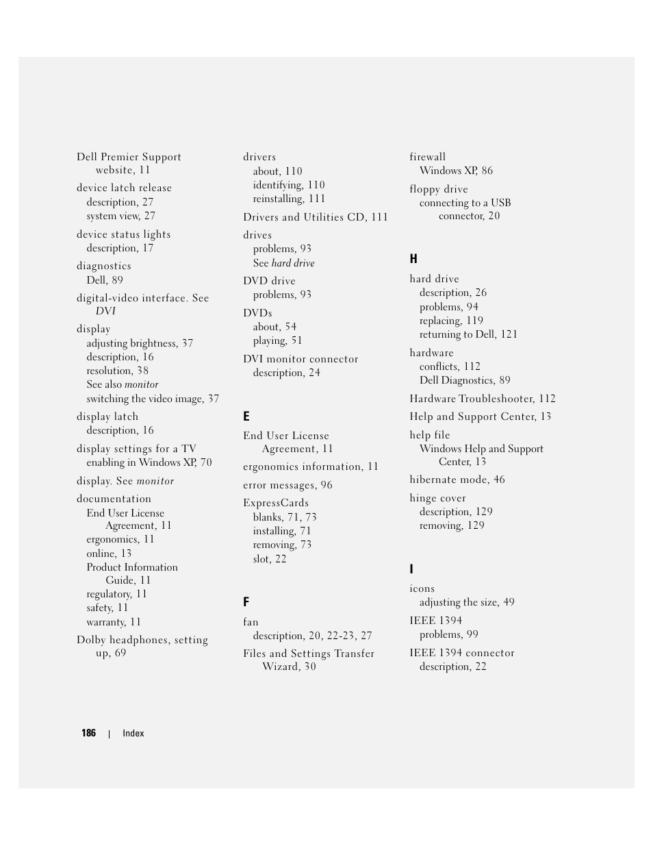 Dell XPS M1710 (MXG061, Early 2006) User Manual | Page 186 / 190