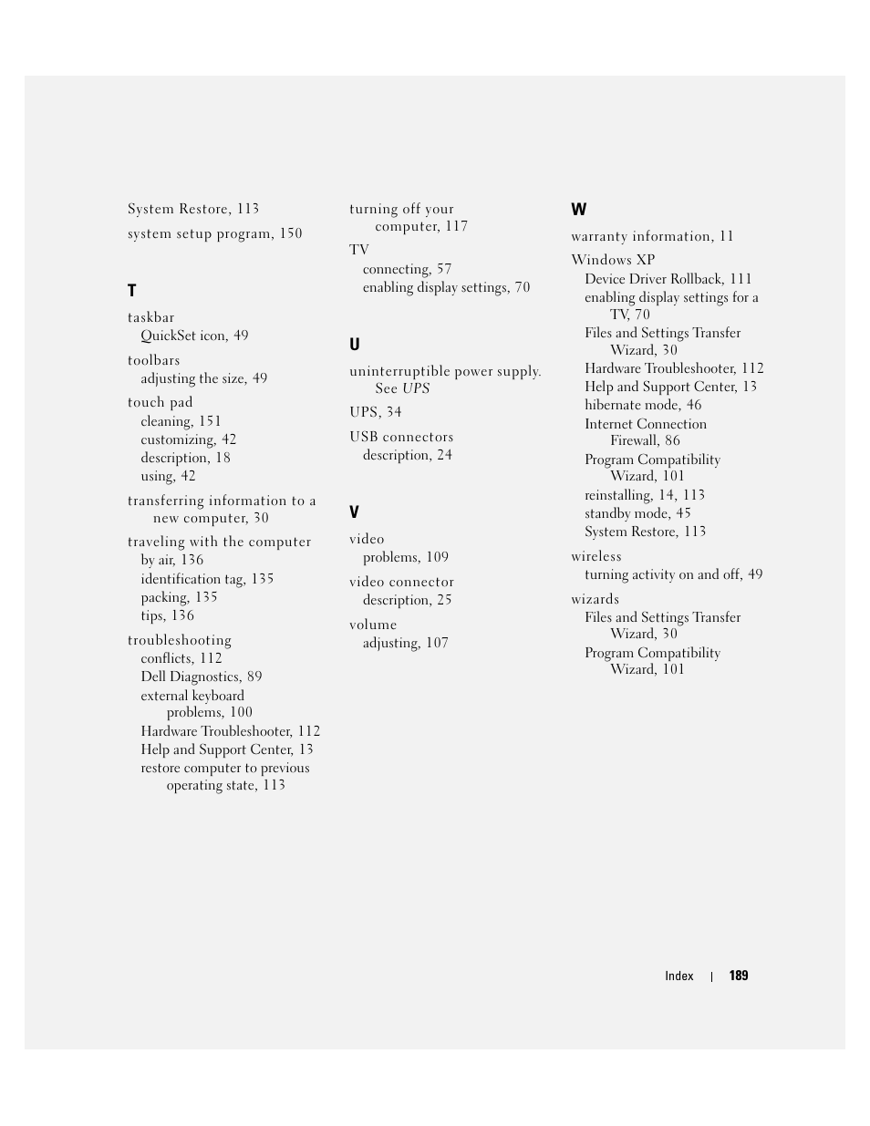 Dell XPS M1710 (MXG061, Early 2006) User Manual | Page 189 / 190
