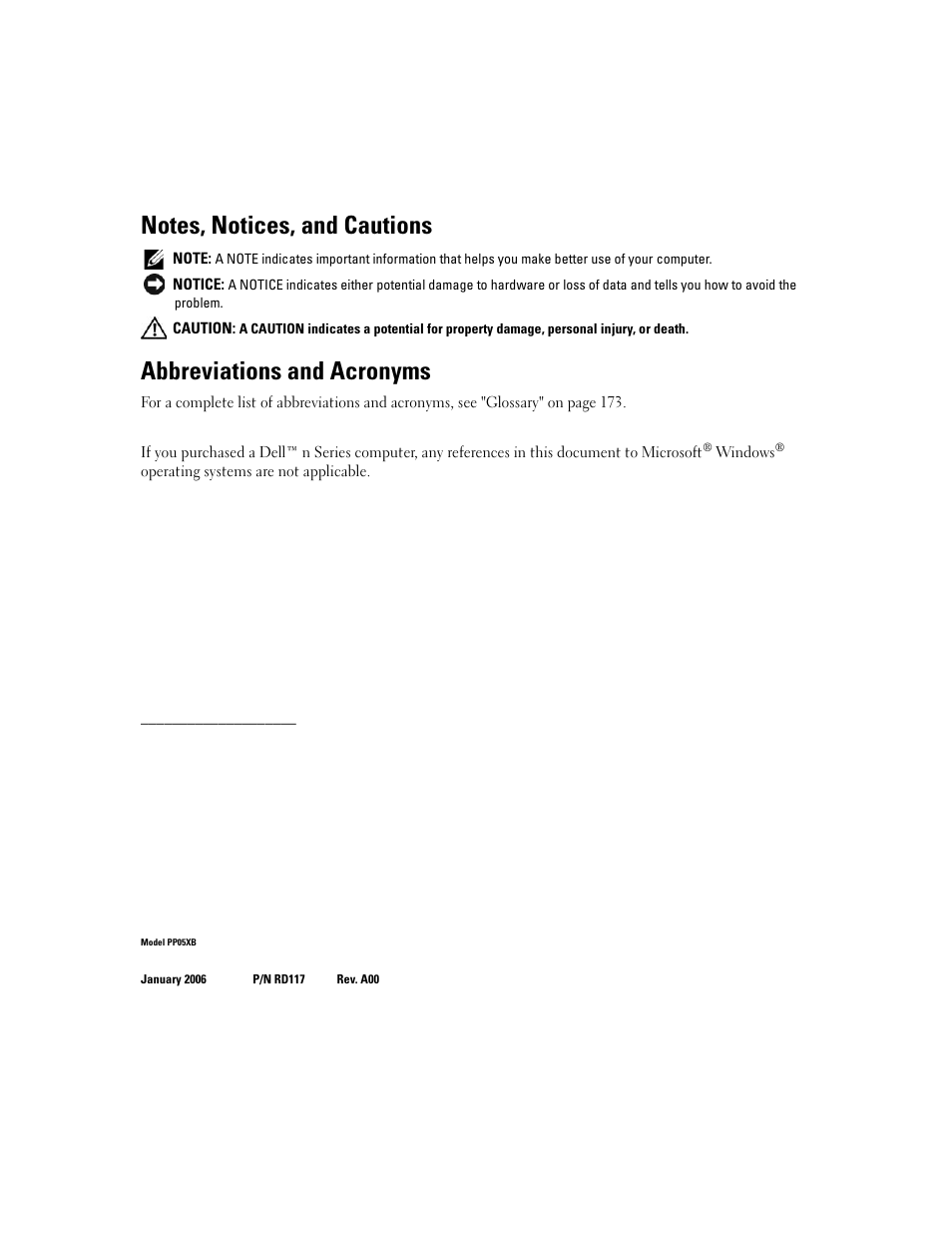 Abbreviations and acronyms | Dell XPS M1710 (MXG061, Early 2006) User Manual | Page 2 / 190
