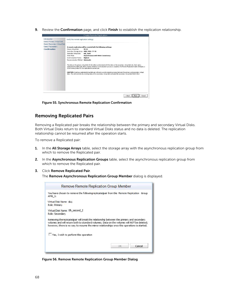 Removing replicated pairs | Dell PowerVault MD3860i User Manual | Page 68 / 88