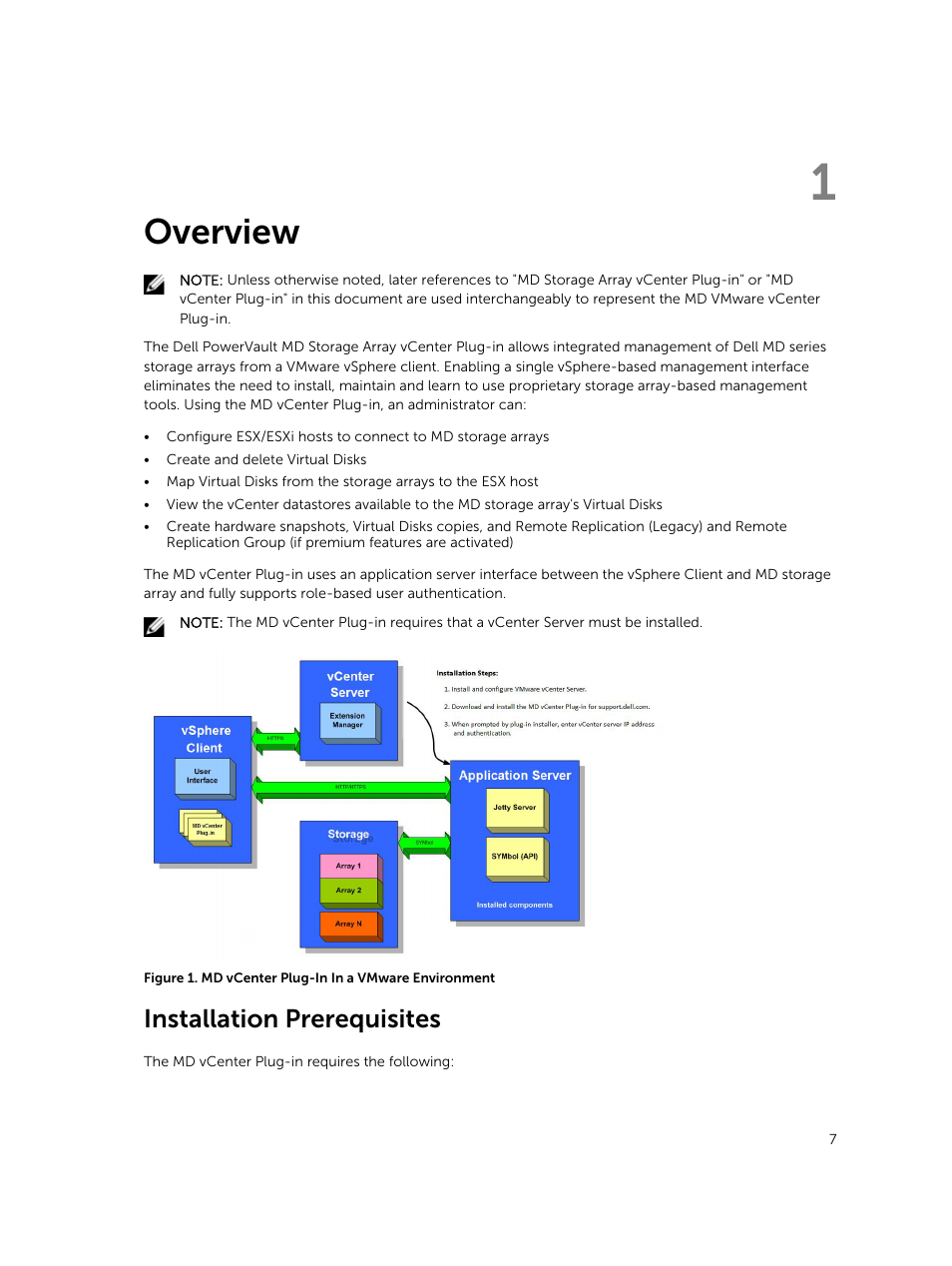 Overview, Installation prerequisites, 1 overview | Dell PowerVault MD3860i User Manual | Page 7 / 88