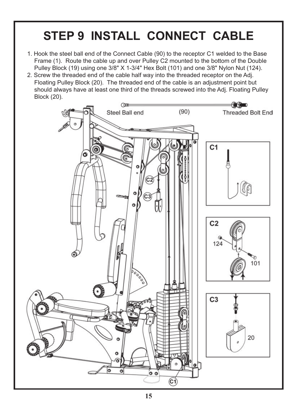 Step 9 install connect cable | BodyCraft BCG-GX User Manual | Page 16 / 21
