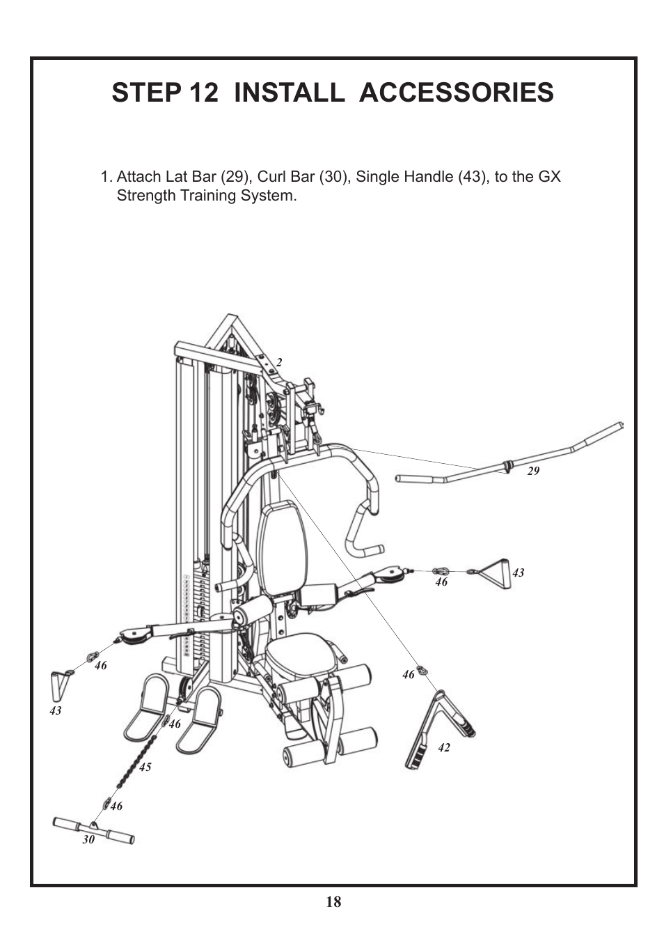 Step 12 install accessories | BodyCraft BCG-GX User Manual | Page 19 / 21