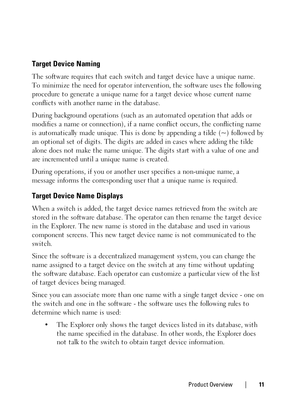 Target device naming, Target device name displays | Dell KVM 2161DS User Manual | Page 11 / 112