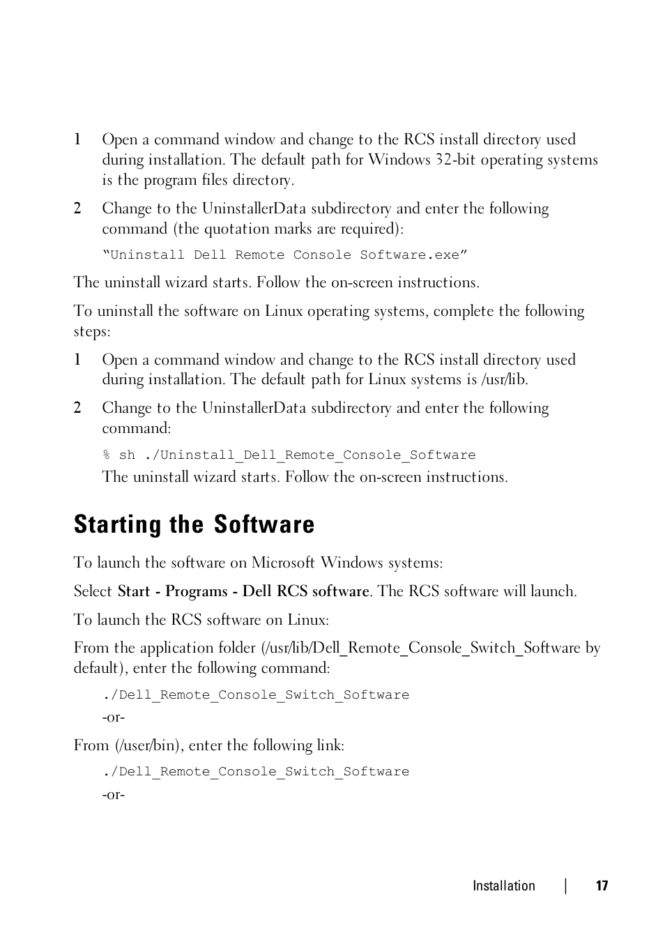 Starting the software | Dell KVM 2161DS User Manual | Page 17 / 112