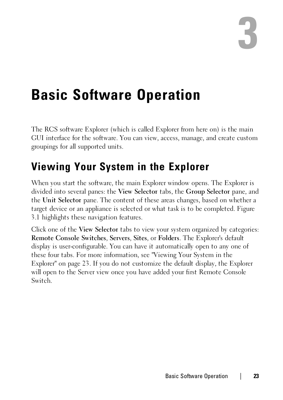 Basic software operation, Viewing your system in the explorer | Dell KVM 2161DS User Manual | Page 23 / 112