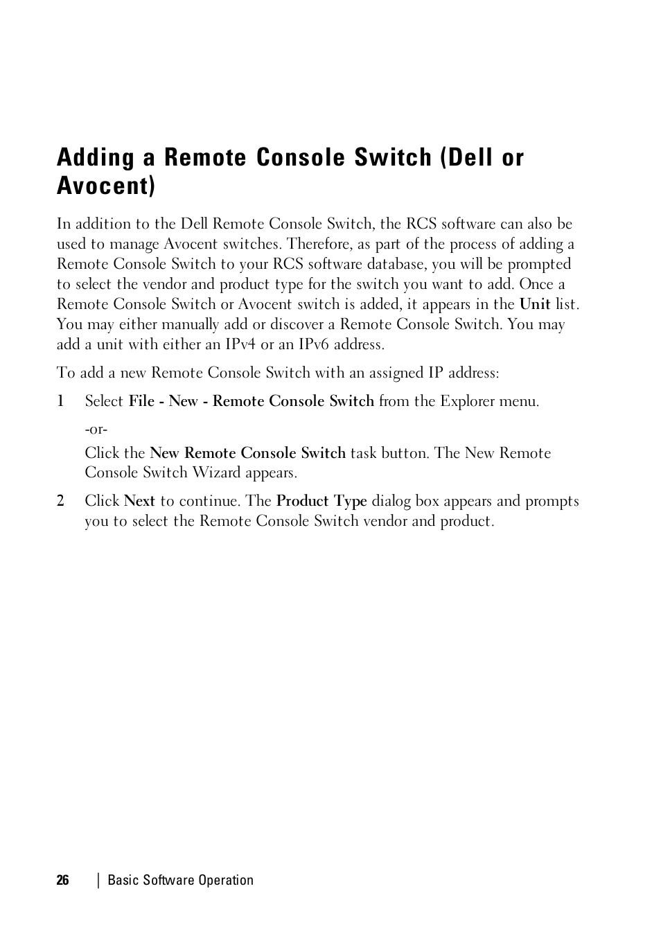 Adding a remote console switch (dell or avocent) | Dell KVM 2161DS User Manual | Page 26 / 112