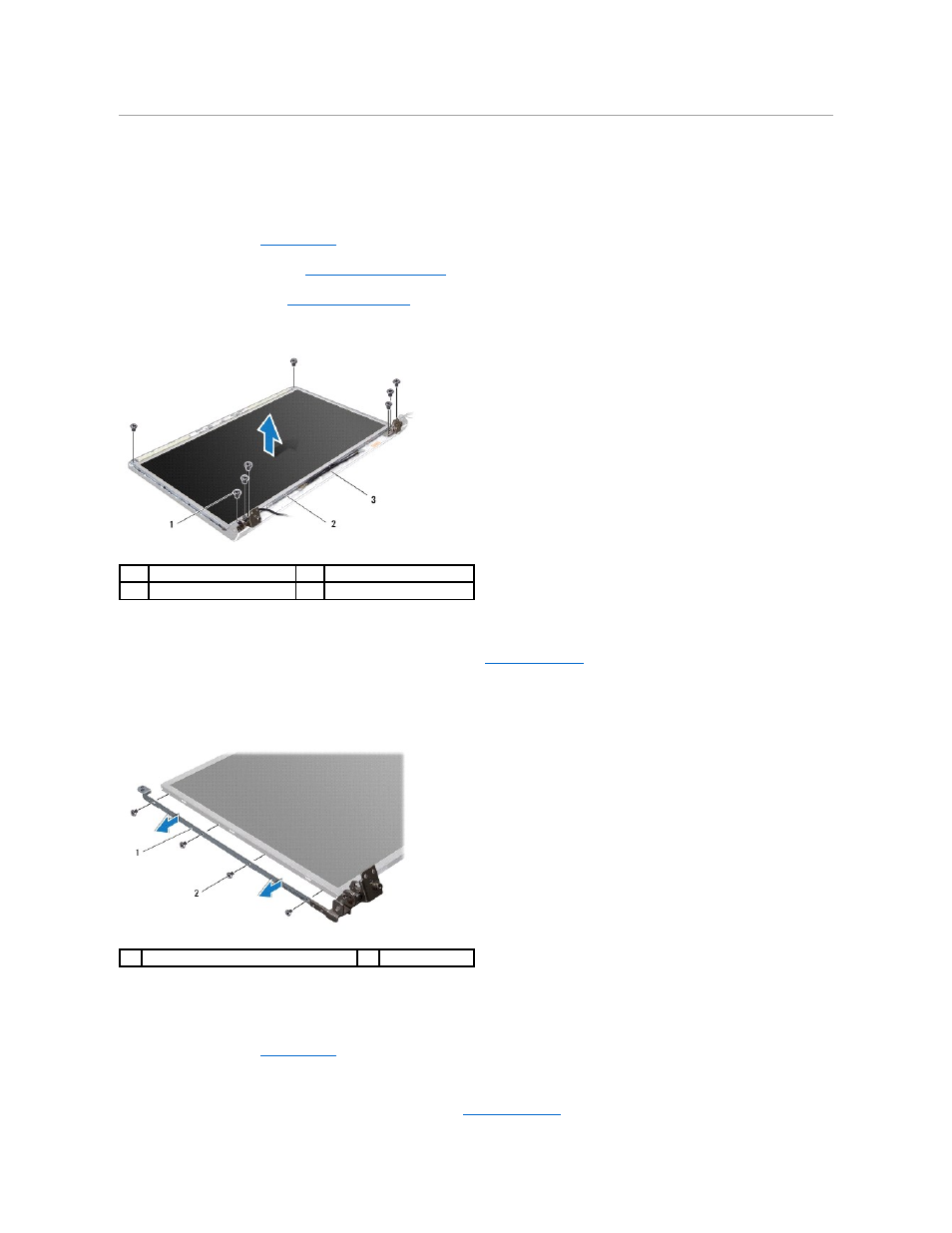 Display panel, Removing the display panel, Replacing the display panel | Dell Studio 1749 (Early 2010) User Manual | Page 26 / 61