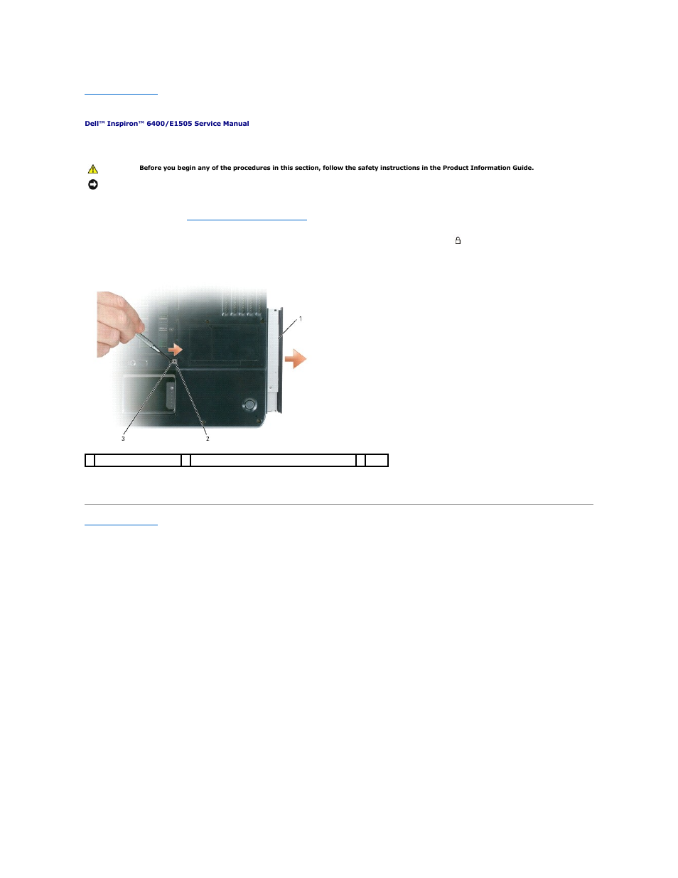 Optical drive | Dell Inspiron 6400 User Manual | Page 33 / 45