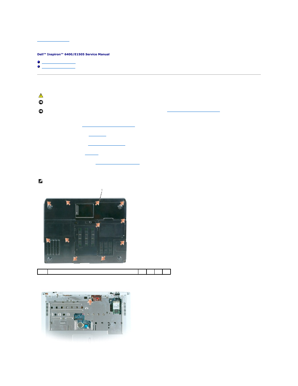 Palm rest, Removing the palm rest | Dell Inspiron 6400 User Manual | Page 34 / 45