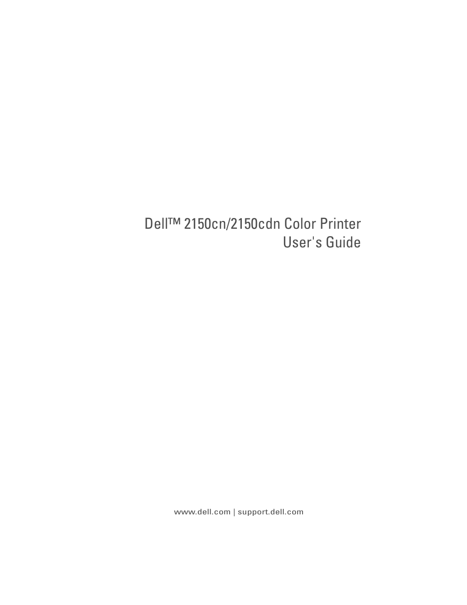 Dell 2150cn/cdn Color Laser Printer User Manual | 495 pages