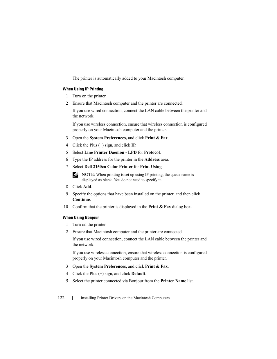 Dell 2150cn/cdn Color Laser Printer User Manual | Page 124 / 495