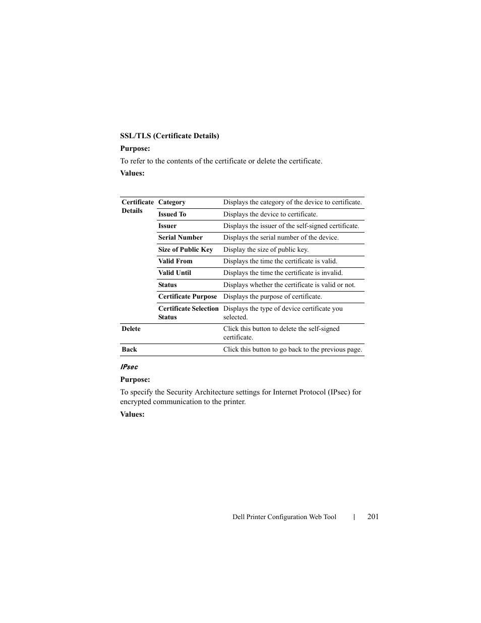 Ipsec | Dell 2150cn/cdn Color Laser Printer User Manual | Page 203 / 495