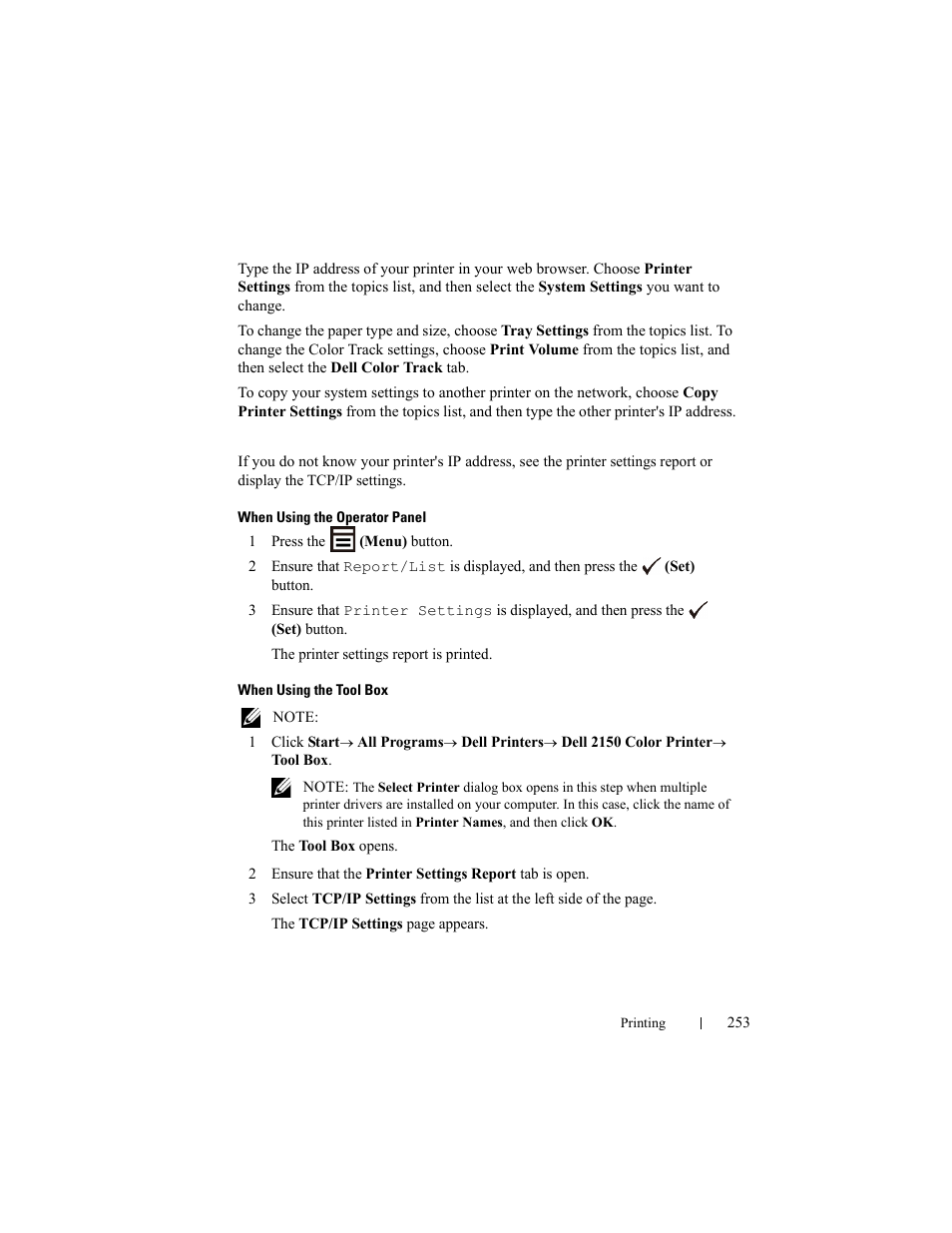 Dell 2150cn/cdn Color Laser Printer User Manual | Page 255 / 495
