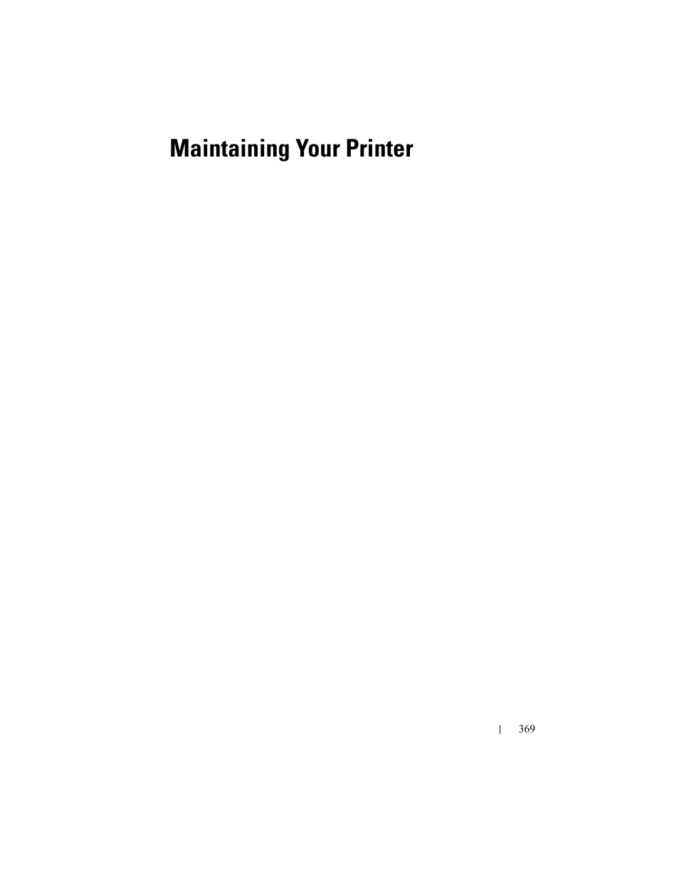 Maintaining your printer, Maintaining your printer 369 | Dell 2150cn/cdn Color Laser Printer User Manual | Page 371 / 495