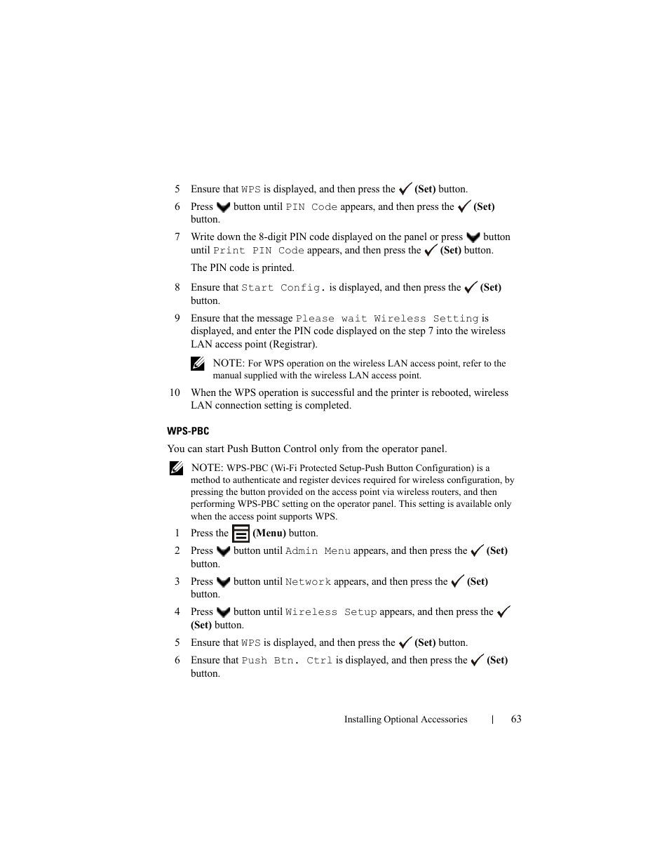 Wps-pbc | Dell 2150cn/cdn Color Laser Printer User Manual | Page 65 / 495