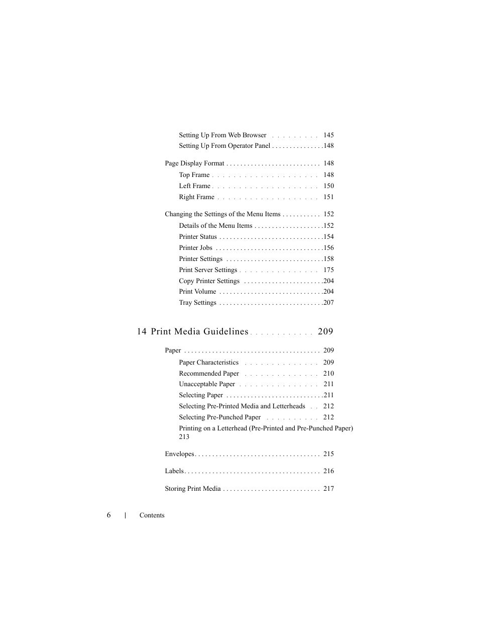 14 print media guidelines | Dell 2150cn/cdn Color Laser Printer User Manual | Page 8 / 495