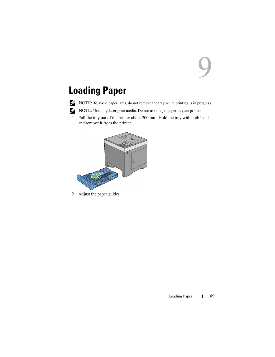 Loading paper | Dell 2150cn/cdn Color Laser Printer User Manual | Page 91 / 495