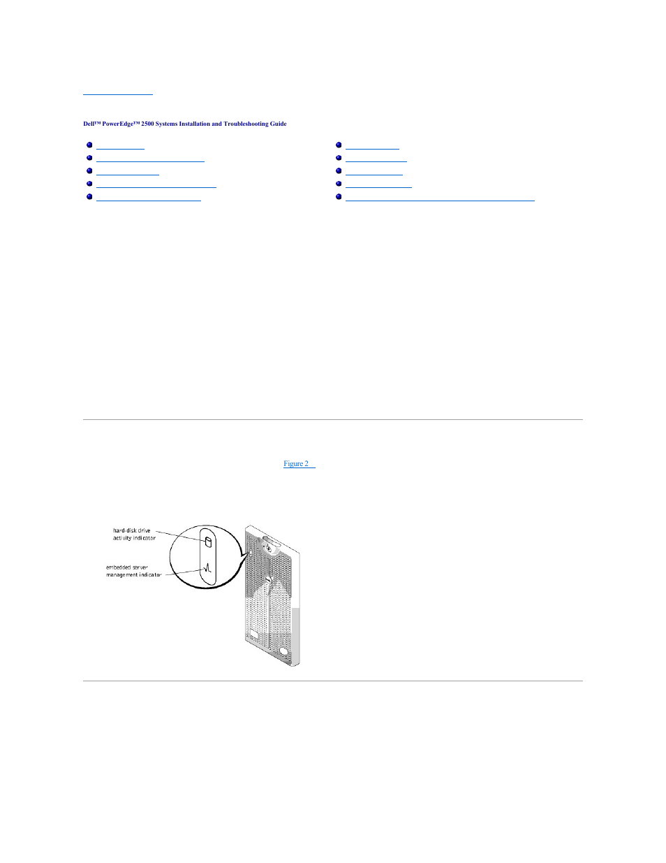 Indicators, messages, and codes, Bezel indicators, Front-panel indicators and features | Dell PowerEdge 2500 User Manual | Page 18 / 85