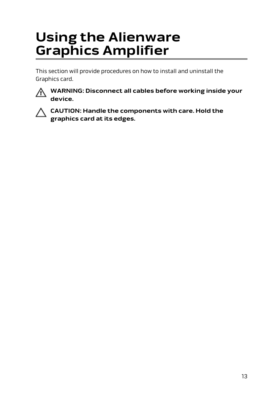 Using the alienware graphics amplifier | Dell Alienware 15 (Early 2015) User Manual | Page 13 / 36