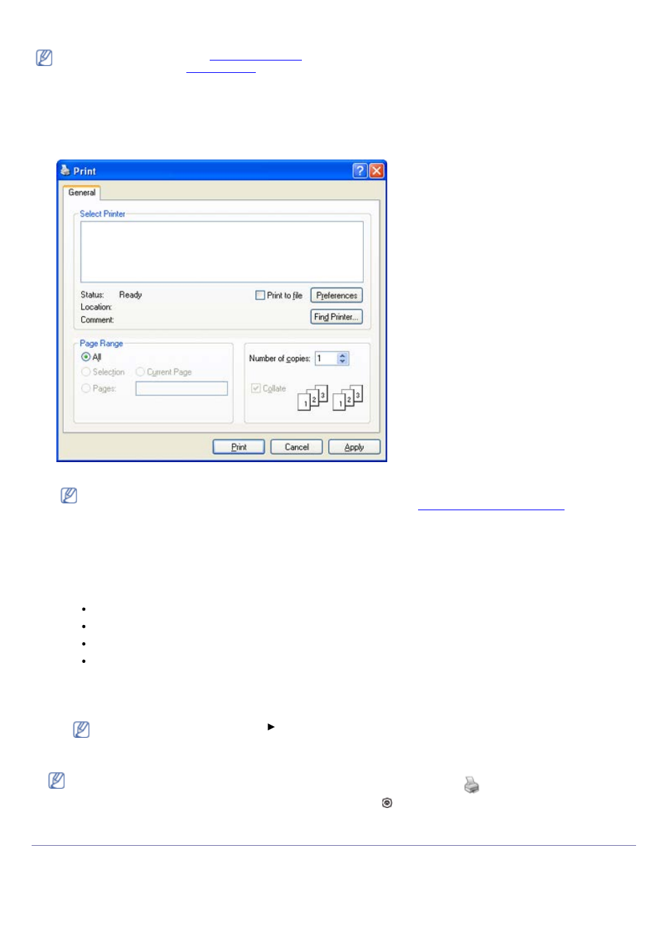 Opening printing preferences, Opening printing, Preferences | Canceling a print job | Dell 1133 Laser Mono Printer User Manual | Page 26 / 88