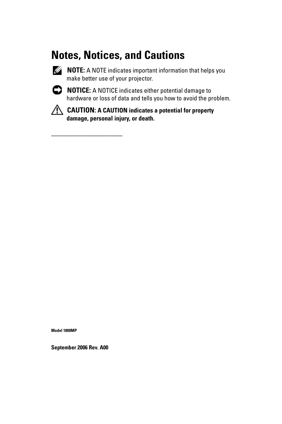 Dell 1800MP Projector User Manual | Page 2 / 312