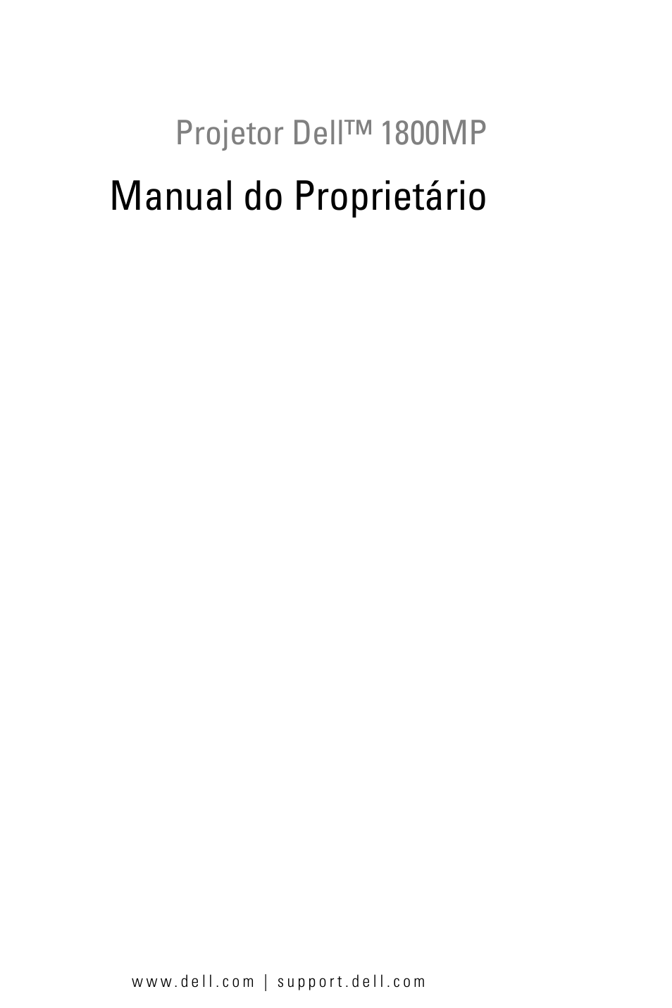 Projetor dell™ 1800mp, Manual do proprietário | Dell 1800MP Projector User Manual | Page 235 / 312