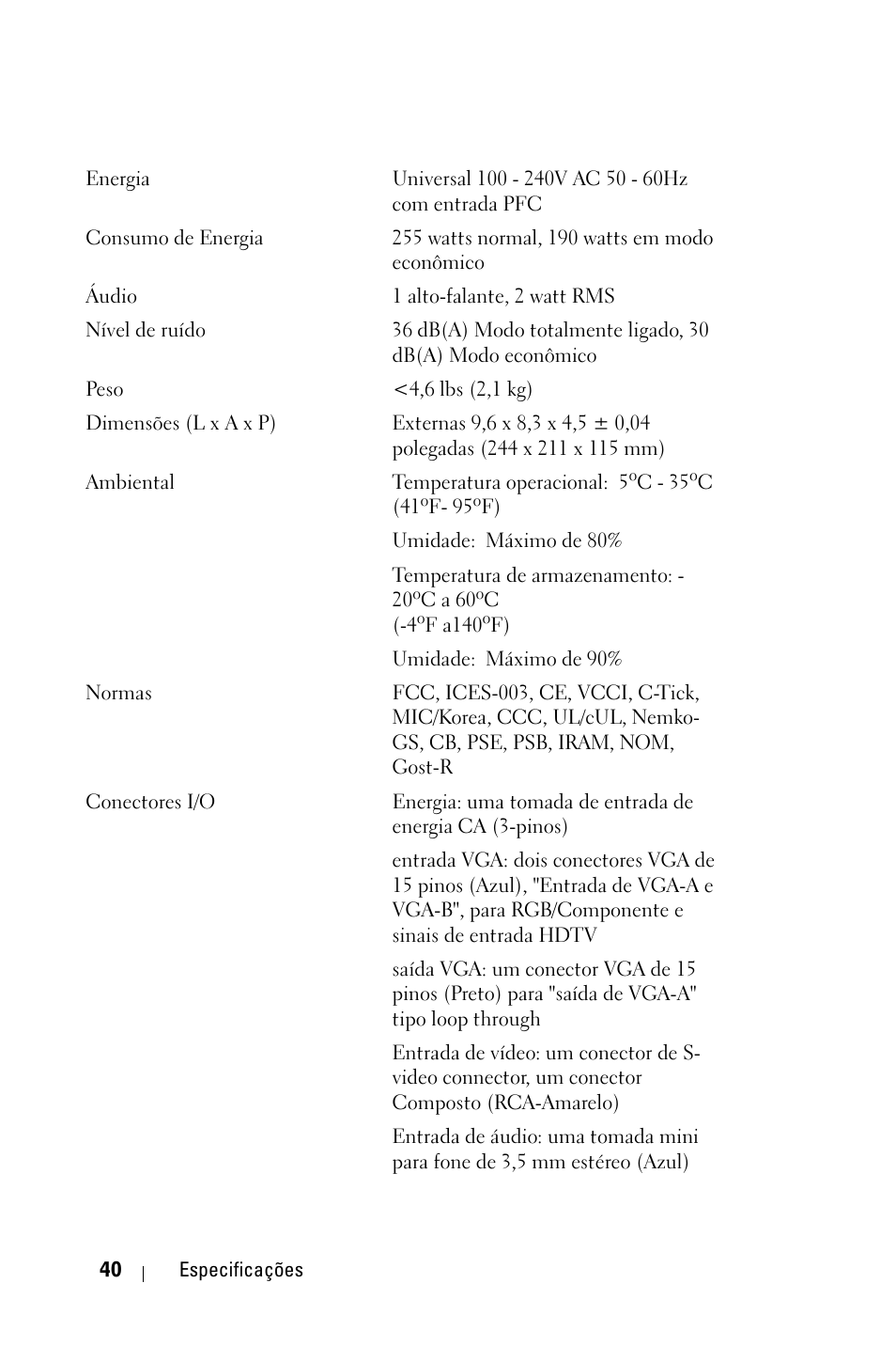 Dell 1800MP Projector User Manual | Page 274 / 312