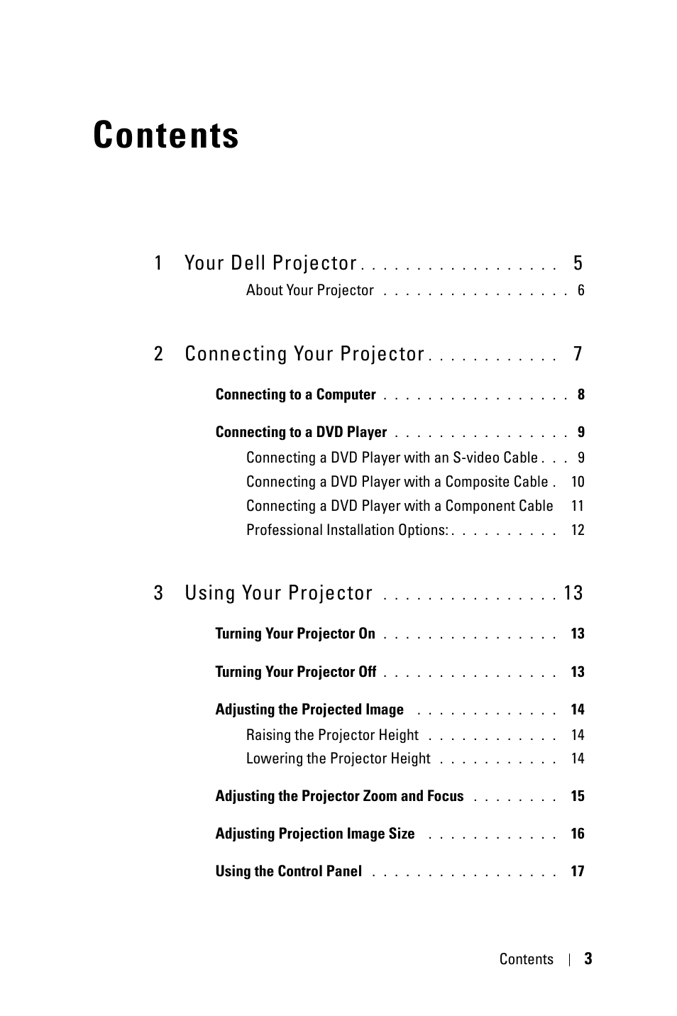 Dell 1800MP Projector User Manual | Page 3 / 312