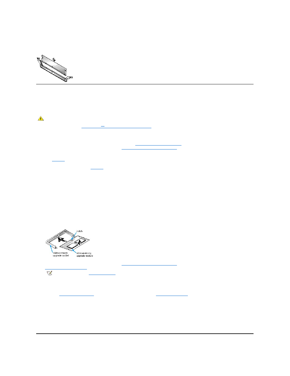 Video memory (gx1 only), Adding video memory (optiplex gx1 only) | Dell OptiPlex GX1p User Manual | Page 37 / 68