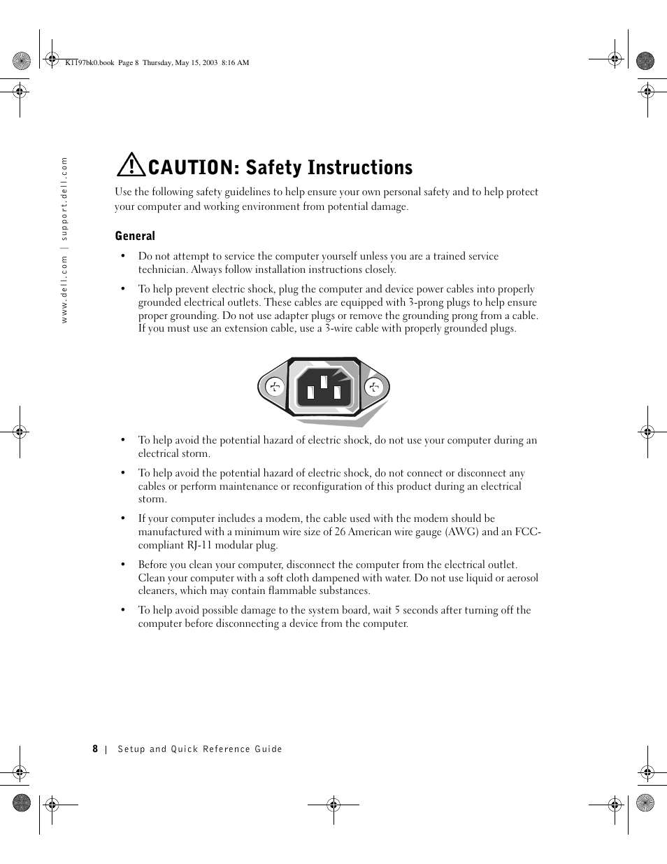 Caution: safety instructions | Dell OptiPlex 160L User Manual | Page 10 / 38