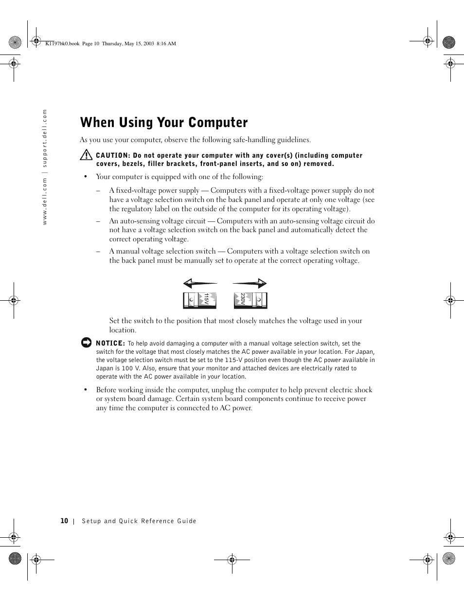 When using your computer | Dell OptiPlex 160L User Manual | Page 12 / 38