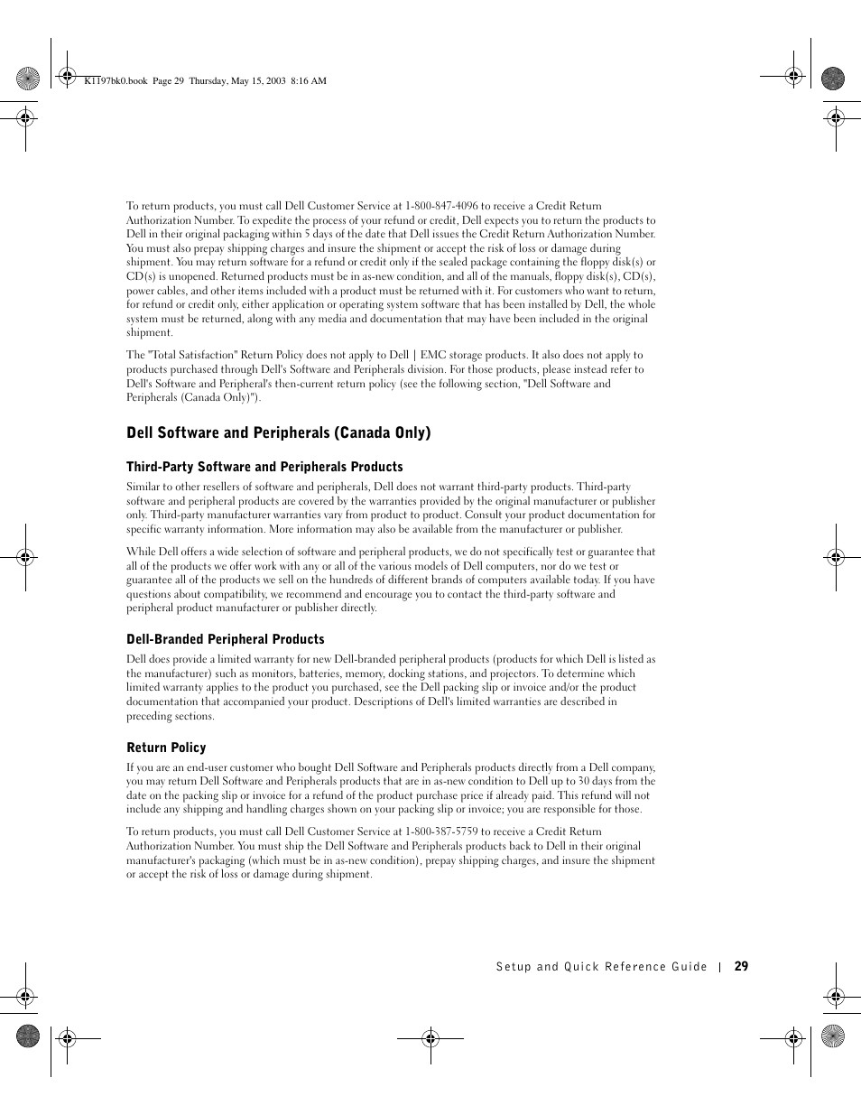 Dell software and peripherals (canada only) | Dell OptiPlex 160L User Manual | Page 31 / 38