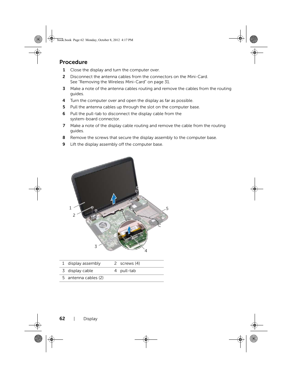 Procedure | Dell Inspiron 17R (5720, Mid 2012) User Manual | Page 62 / 102