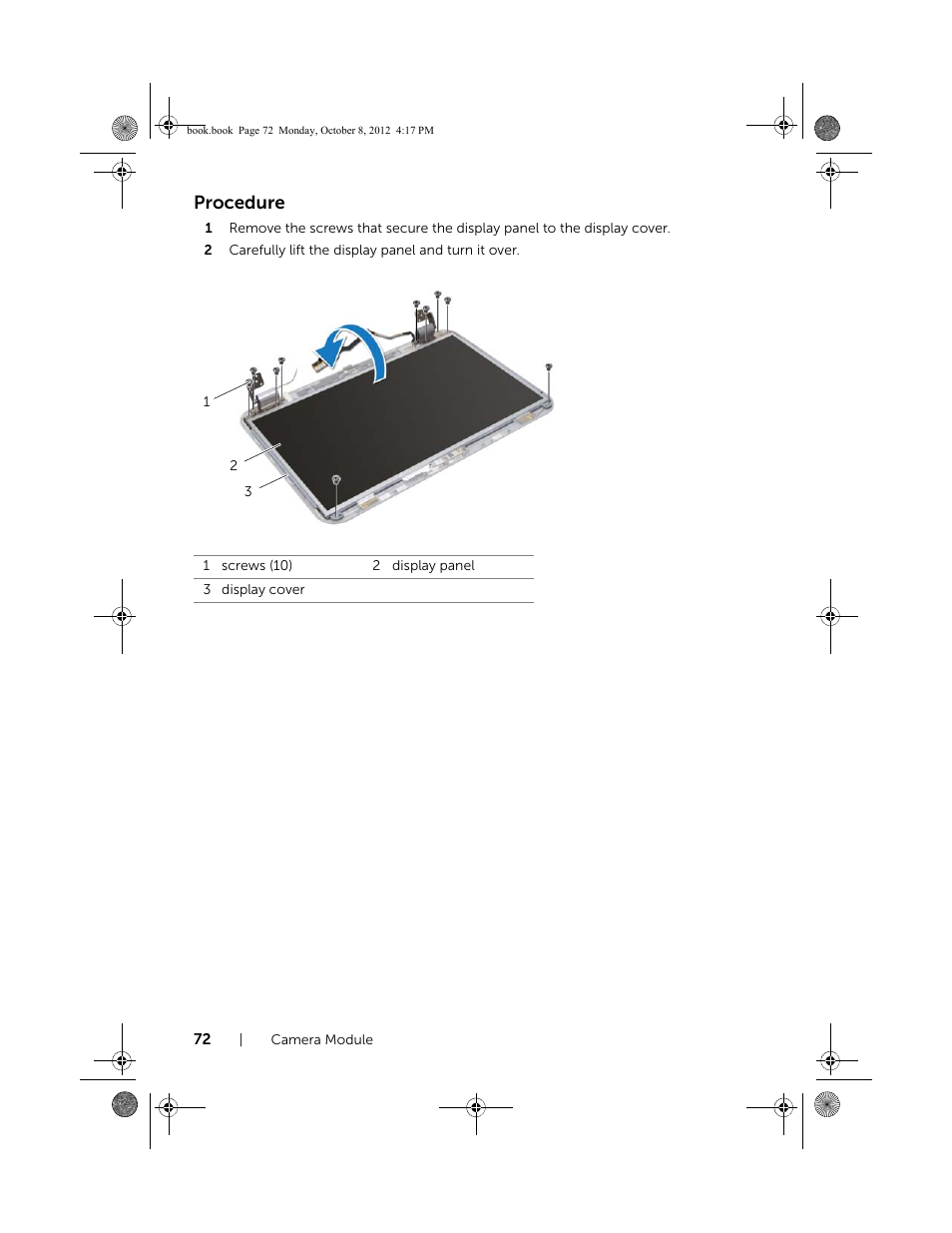 Procedure | Dell Inspiron 17R (5720, Mid 2012) User Manual | Page 72 / 102