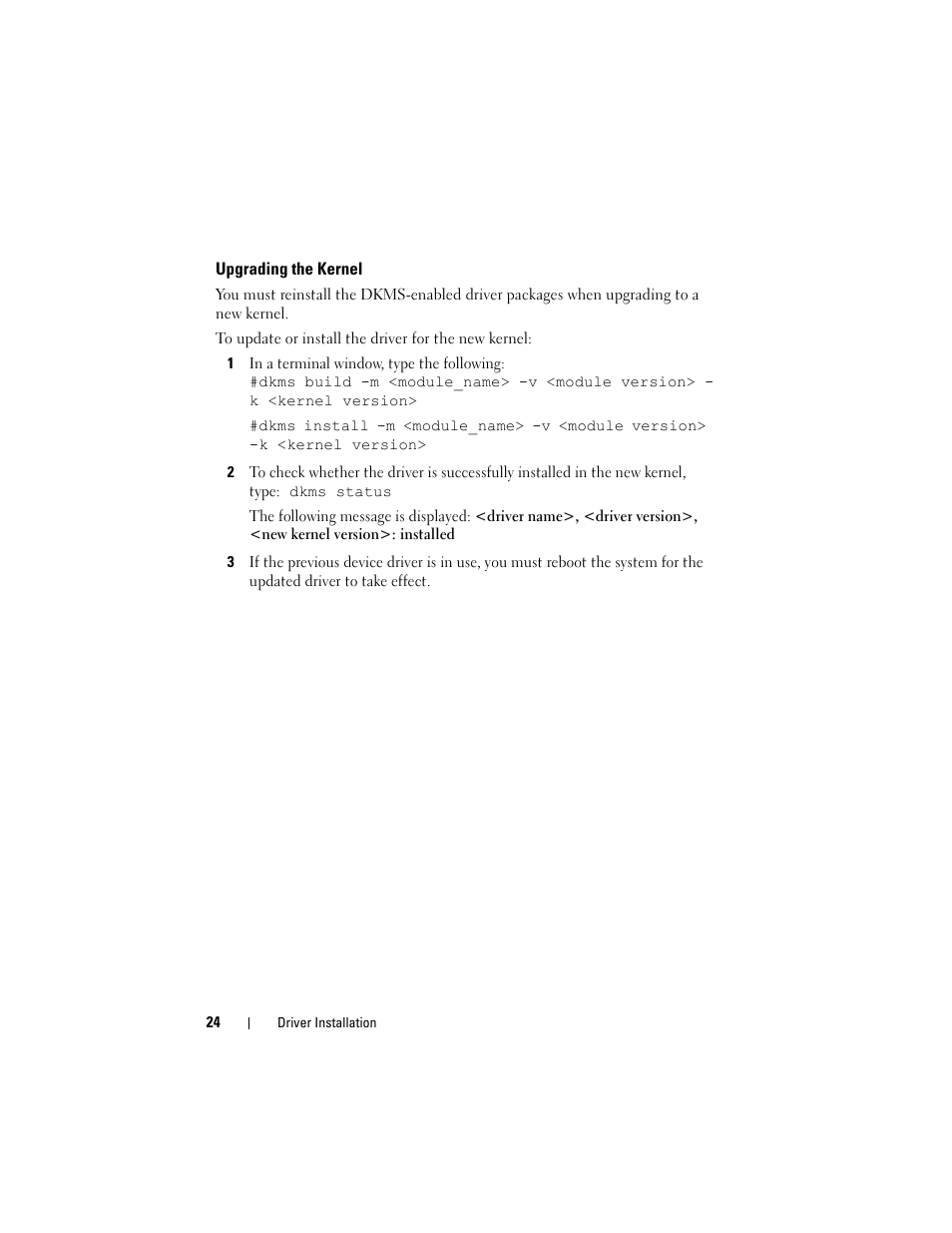Upgrading the kernel | Dell 6 GBps SAS HBA User Manual | Page 24 / 36