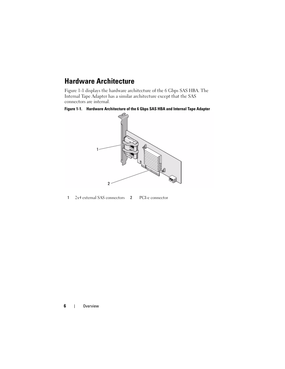 Hardware architecture, Operating sy | Dell 6 GBps SAS HBA User Manual | Page 6 / 36