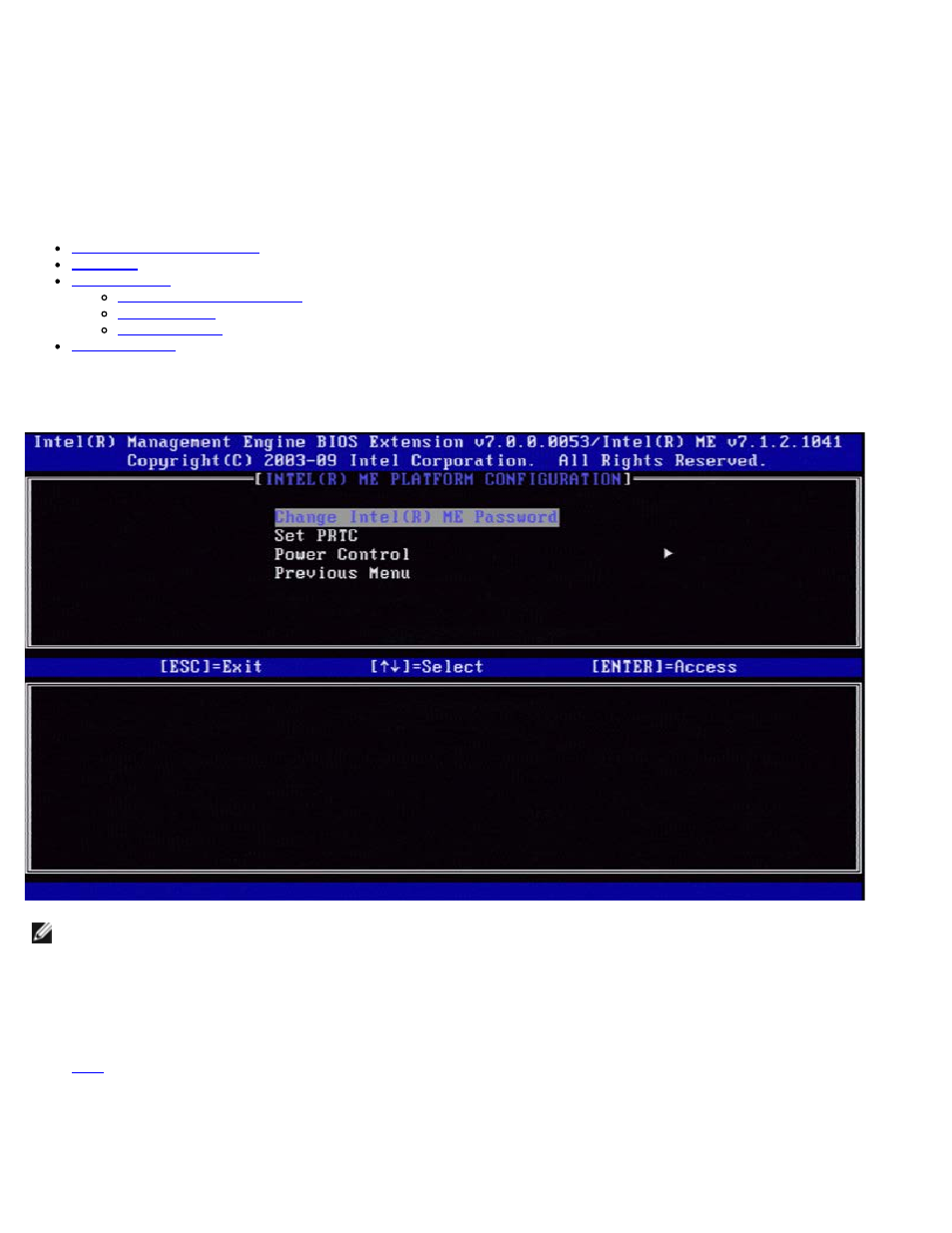 Me general settings, Intel me platform configuration, Change intel me password | Dell OptiPlex 990 (Early 2011) User Manual | Page 10 / 107