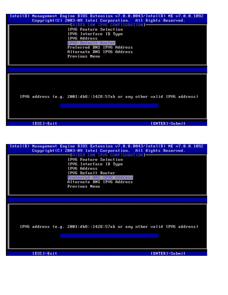 Preferred dns ipv6 address, Alternate dns ipv6 address | Dell OptiPlex 990 (Early 2011) User Manual | Page 39 / 107