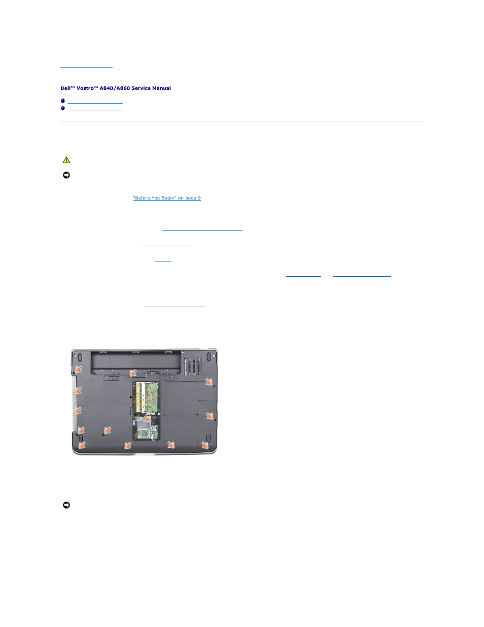 Palm rest, Removing the palm rest | Dell Vostro A860 (Late 2008) User Manual | Page 31 / 36