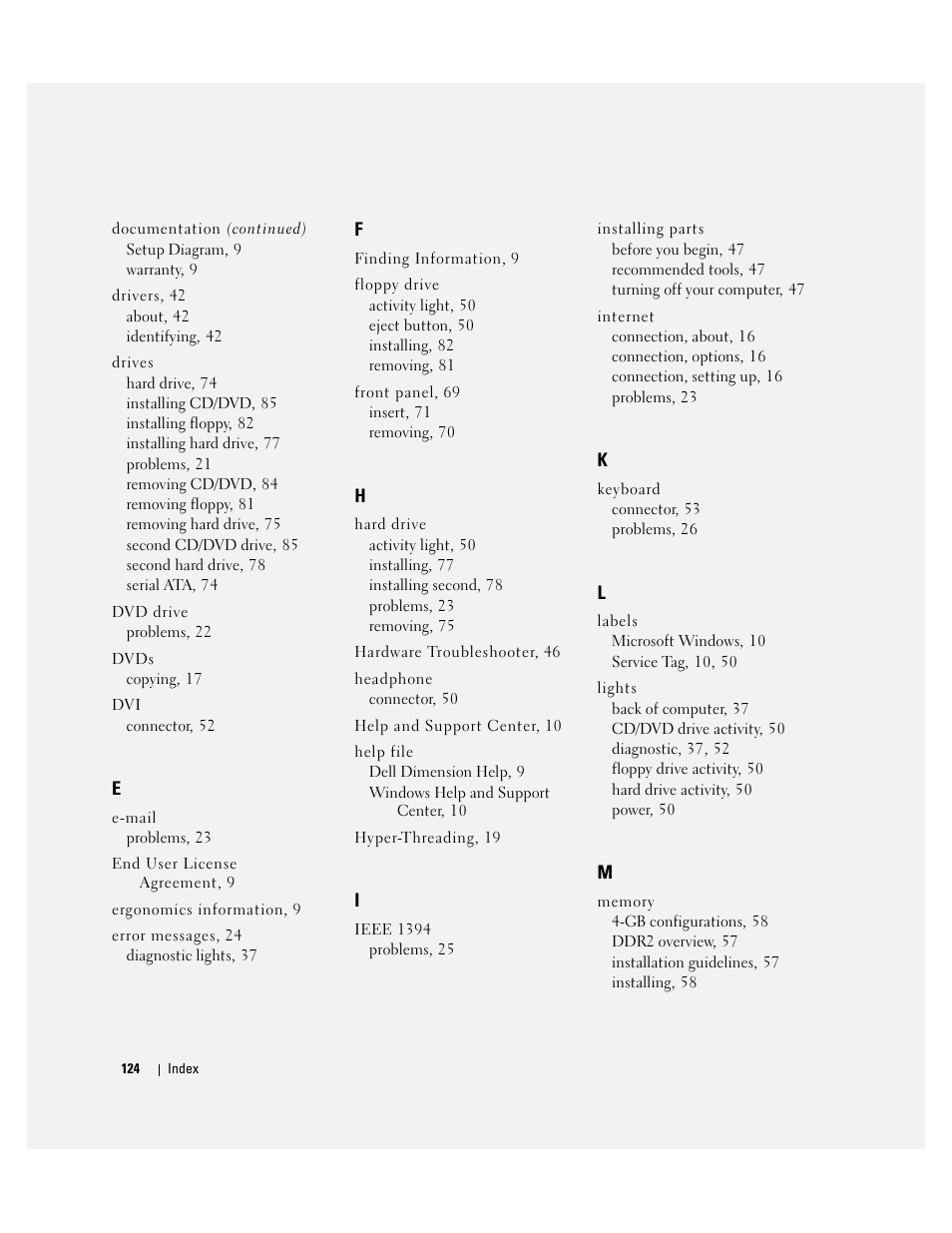 Dell Dimension 4700 User Manual | Page 124 / 126