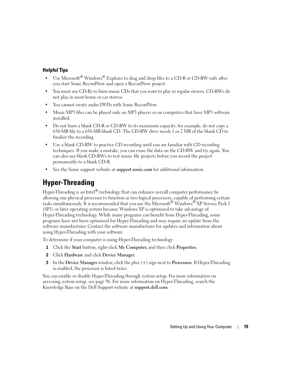 Hyper-threading | Dell Dimension 4700 User Manual | Page 19 / 126